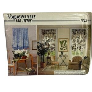 Vogue Patterns For Living Window Treatments Balloon Shades #1843‎ UNCUT